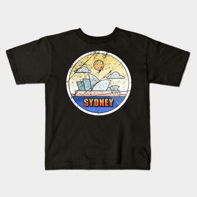 Sydney Logo Vintage Kids T-Shirt by Mandra